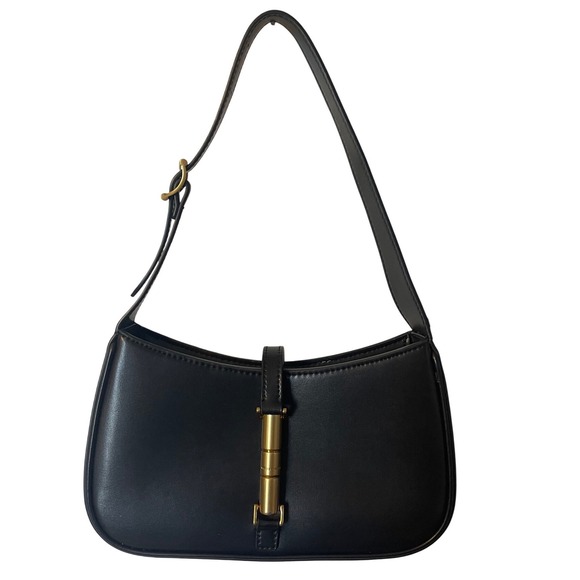 Charles & Keith Handbags - Charles & Keith Cesia Metallic Accent Shoulder Bag Black
